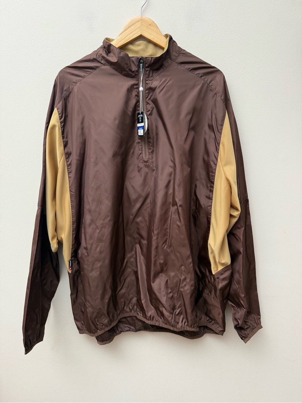 Antigua Brown & Tan Half-Zip Windbreaker Pullover